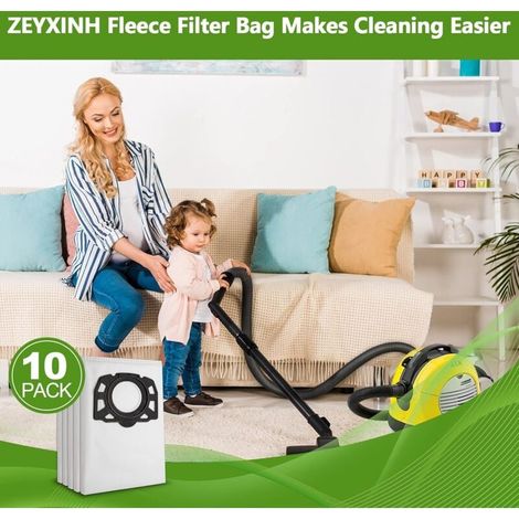 Lot de 10 sacs de filtre pour aspirateurs Kärcher WD4 WD5 WD6 – Filtration microfiltration 99,99% – Accessoire essentiel pour nettoyage humide et sec