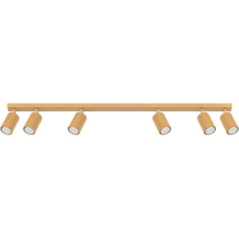 Moderne Deckenleuchte, Goldstreifen, 117 cm, bewegliche geriffelte Strahler für Wohnzimmer, Flur, 6xGU10 10W KARBON Sollux Lighting (1/5)