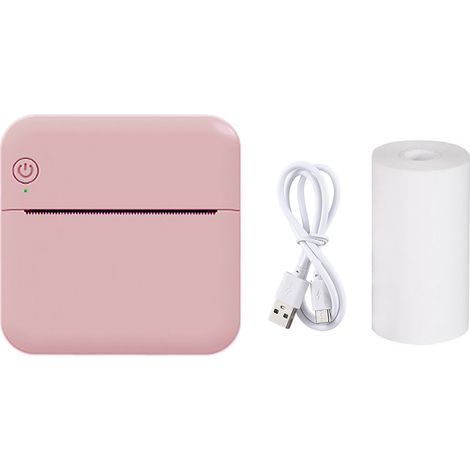 Mini‑imprimante thermique de poche multifonction 203 DPI, connexion Bluetooth smartphone iOS/Android. Imprime photos, mémos, étiquettes, reçus et autocollants, livrée avec 1 rouleau papier 57 mm (1/5)