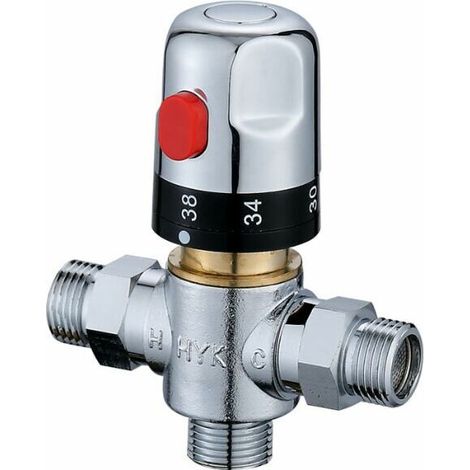 Mitigeur thermostatique de douche, interface de 32 mm de diamètre, robinet de salle de bain thermostatique réglable avec mélange d'eau chaude et froide et contrôle de la température, Sunny