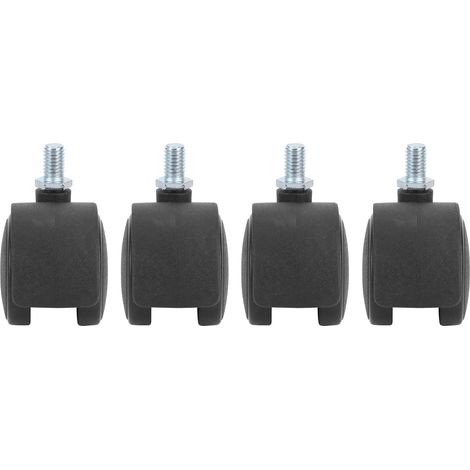 Lot de 4 roulettes de 3,8 cm (1,5 po) pivotantes à 360°, universelles, en plastique, pour meubles et chaises. (1/5)