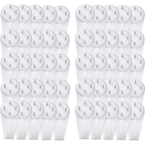 QAZQA Lot de 50 Crochets pour photo pour mur dur Kit de suspension pour photo Crochet de suspension crochets muraux pour cadre photo pour accrocher des tableaux, des photos de mariage, des miroirs（pet (1/5)