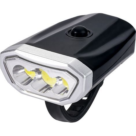 Éclairage avant LED pour vélo – Phare avant étanche avec sangle de fixation – Pour vélos de ville, vélos enfants et vélos électriques