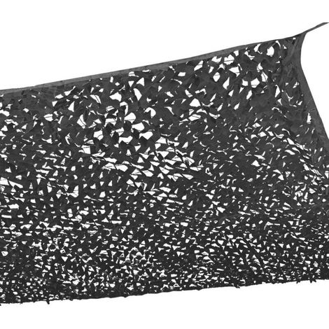 Toile d'ombrage ajourée noire 150D – Design camouflage – Dimensions 3x4m – Imperméable et anti-oxydation – Installation facile (1/5)