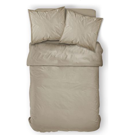 Housse de couette Privacy unie coton 57 fils 240x220 TODAY Mastic (1/3)