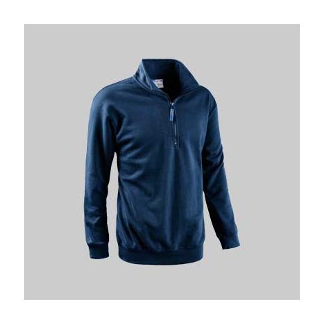 felpa con zip corta blu tg. m