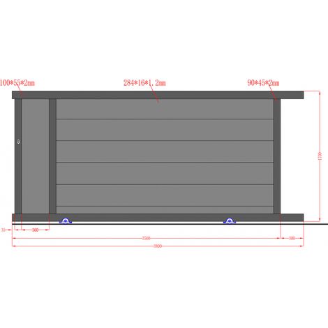 4M – Portail aluminium coulissant RAL7016 3500mm – Hauteur 1700mm – Occultation totale – Lames larges horizontales – Motorisable (1/3)