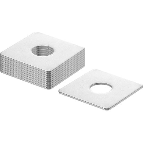 Rondelle Carrée Rondelles Metal M16, 10 Pièces 16mm ID x 50mm OD x 2mm Épaisseur Rondelles Plates en Acier Inoxydable 304, Bagues de Montage pour Vis, Boulons, Charnières de Porte (1/5)