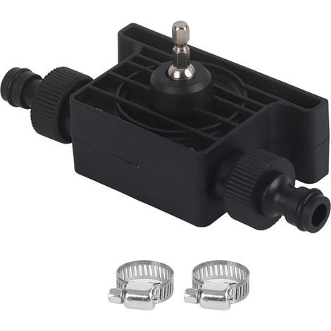 Compact portable electric water and oil pump, drill driven, with 2 connectors (black) (1/5)