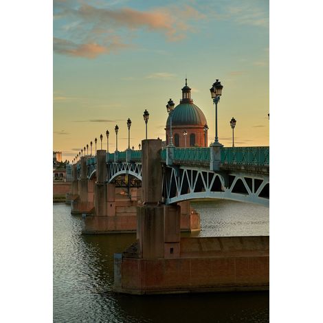 Tableau sur toile Pont-Saint-Pierre Toulouse 45x65 cm - Impression sur Toile Murale Décorative - Image imprimée en HD sur Toile - Toile sur Châssis en Bois FSC - Fabriqué en France (1/4)