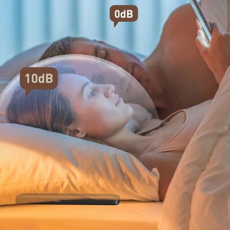 Haut-parleur de Sommeil Bluetooth avec Affichage, Carte TF, et Conduction Osseuse Intégrée - Blanc Le noir (1/5)