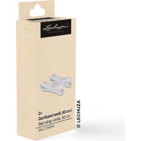 LECHUZA® Ersatzteil 2 Gurtbänder Weiß 80 cm für Balkonkastenhalterung (1/2)