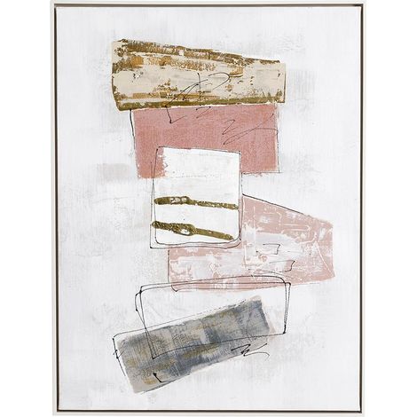 Tableau peinture à l'huile sur toile,peinte à la main abstraite avec cadre en bois - Longueur 60 x Profondeur 4 x Hauteur 80 cm (1/2)
