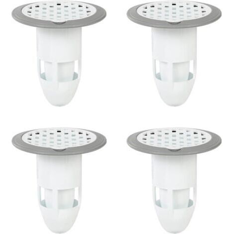 Set of 4 Pieces Shower Floor Drain Plugs, Anti-Odor Connectors, Rubber Shower Floor Drain, Suitable for Bathroom, Kitchen, Toilet, Washing Machine Room, Hotel (Grey) (1/5)