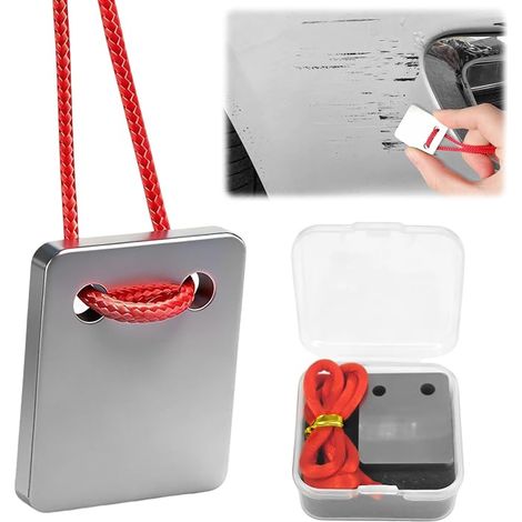Grattoir à Peinture Automobile, Prévention de la Rouille Rabot à Peinture Automobile avec Corde Suspendue et Boîte de Rangement pour Enlever Coulures et Imperfections (1/5)