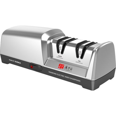Aiguiseur de couteaux électrique TG2302, 15 et 20 degrés, système à 3 étapes, en acier inoxydable, pour couteaux de cuisine avec fonction d'affûtage et de polissage rapides (1/5)