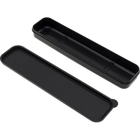 Boîte à couverts portable Boîte de rangement de vaisselle de voyage, boîte de rangement simple pour kit de coutellerie (Noir) (1/4)