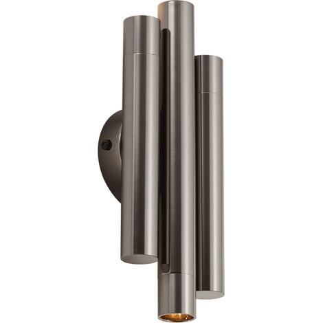 QAZQA Retro wandlamp gunmetal 3-lichts - Pipes (1/5)