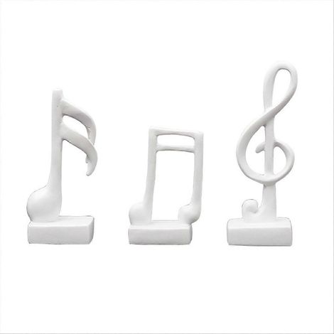 Décoration de notes de musique, figurine musicale moderne, sculpture blanche, cadeau (1/5)