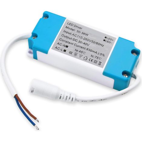 Transformateur LED 30w-36w Alimentation Sortie 30-40v 830MA,LED Driver Universel Pour Ampoules, Rubans, Spots Et Barres Lumineuses,Transfo Compact Et Sécurisé Pour éclairage Intérieur (1/5)