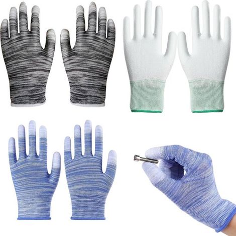 Confezione da 3 guanti da lavoro protettivi antiscivolo con rivestimento in PU - Multicolore (1/5)