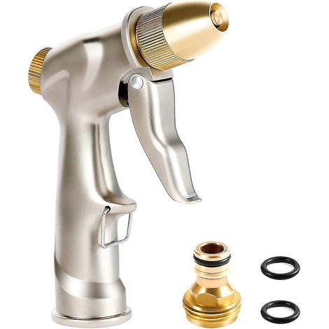 Metal Spray Gun, Adjustable Zinc Alloy Watering Spray With Heilwiy Brass Nozzle (1/5)