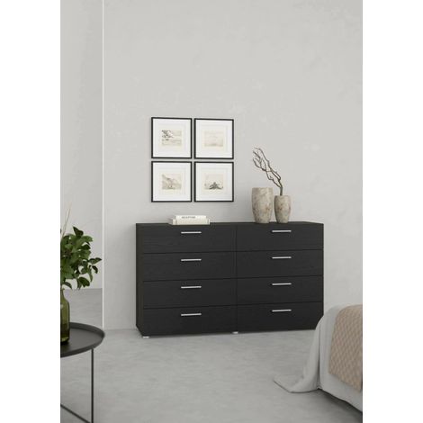 Dmora - Aparador Solene, Bufé de salón, Aparador de salón, Despensa de cocina, 140x40 h82 cm, Negro (1/5)