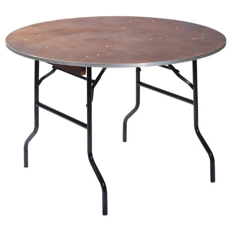 Table de Banquet Ronde Pliable en Bois - Ø122 à 183 cm - Veba (1/2)