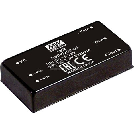 Convertisseur CC/CC Mean Well RSDW20F-15 Nbr. de sorties: 1 x 1.33 A 20 W 1 pc(s) Q123722 (1/2)