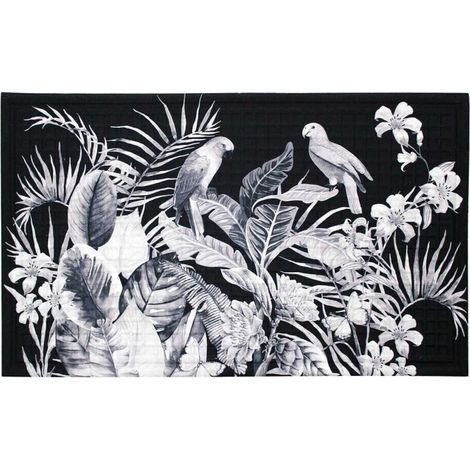 Tapis Relief Imprimé "Exotic Paradise" 45x75cm Bleu (1/2)