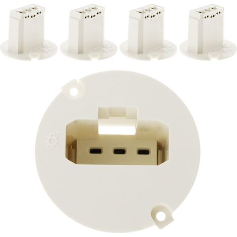 Zenitech – Lot de 5 couvercles DCL pour boîtes applique Ø54mm – Prise DCL 2 P+T 6A sous 250V~ – Transforme boîte standard en DCL