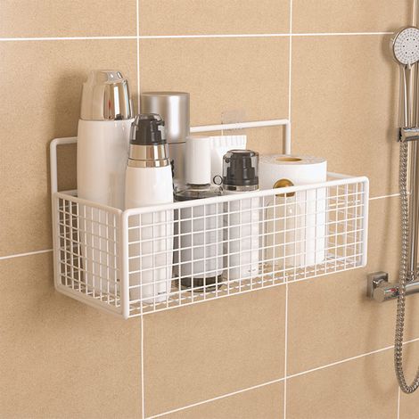 Panier Mural En Fil Métallique - 15 x 10 x 10 cm - Blanc - Pour Cuisine Pantry Salle De Bain Garage RV - 1 Pièce (1/5)