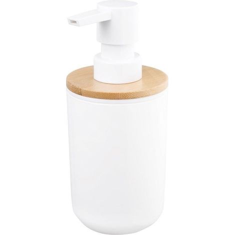 SNOW Distributeur de savon sur pied 350ml, blanc/bambou (1/3)