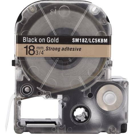 Label Tape PET Replacement Memo Paper for Epson Label Printer for KINGJIM Label MachineBlack On Gold (1/5)