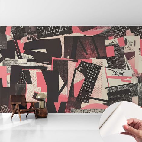 Papier peint autocollant avec imprimé pour décoration intérieure pour rénovation a motif Collage géométrique 416x254 cm (1/5)