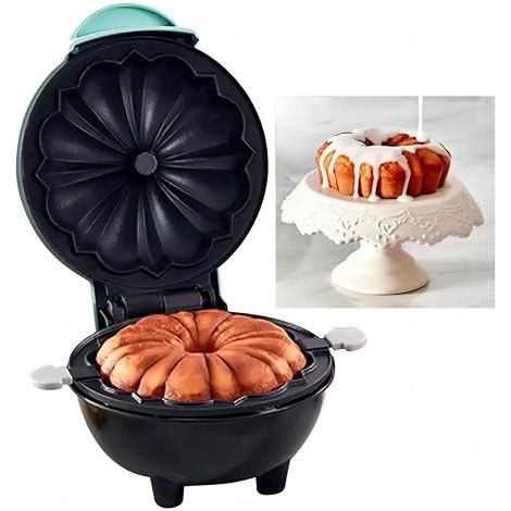 Appareil à mini-gâteaux, gaufres, beignets et pancakes, surface antiadhésive chauffante double face pour desserts du petit-déjeuner (1/5)