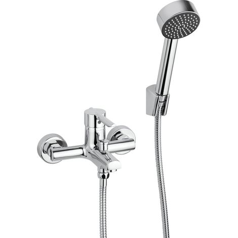 Mezclador de bañera a la vista con set de ducha Piralla Serena 0SE00003A16 Cromo - Con set de ducha (1/4)