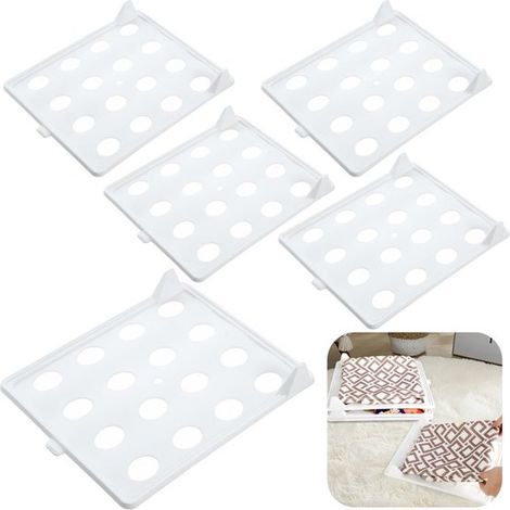 Planches de pliage de vêtements lot de 5 - aides anti-froissage empilables 32 x 26 cm, blanches (1/5)