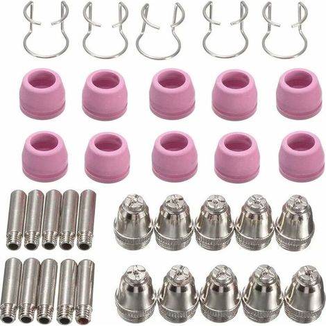35 pièces coupeur plasma AG60 SG55 consommables de torche de coupe kit de coupe de buse d'électrode accessoires de soudage torche (1/5)