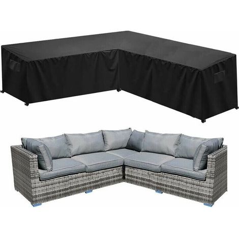 Housse de protection imperméable pour canapé d'angle de jardin - Housse de protection pour canapé d'angle en L - 286 x 286 x 82 cm (1/3)