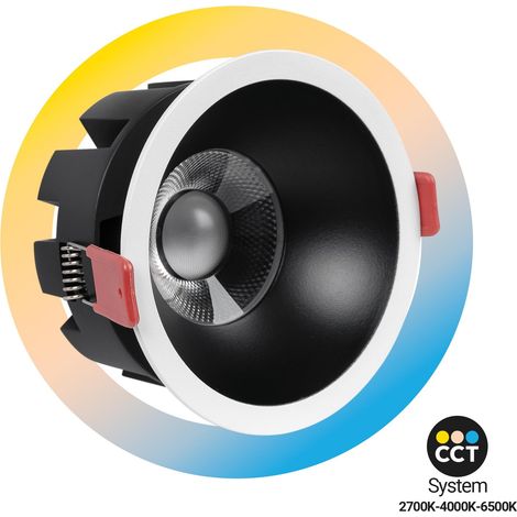 Spot LED encastrable - 15W - CCT - Puce OSRAM - Découpe Ø90mm - Noir