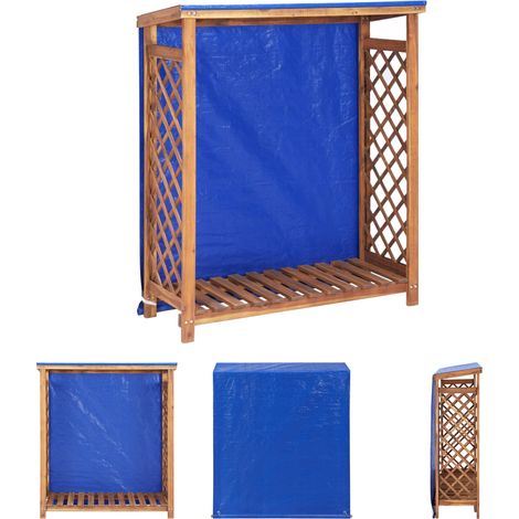 The Living Store Kaminholzregal 105x38x115 cm Akazie Massivholz -  Feuerholz-Aufbewahrung (1/5)