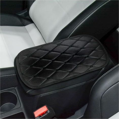 Coussin en Cuir de Console Centrale Universelle, Housse pour Console Centrale pour Accoudoir, Protection Housse d'accoudoir Couvercle Intérieur Accessoires pour Console Centrale(Noir) (1/5)