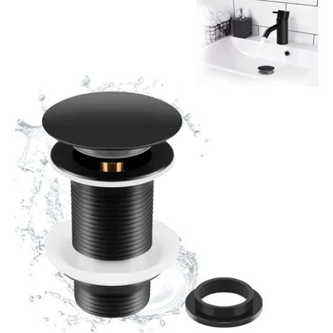 Bouchon De Vidage Pour Lavabo - En Laiton - Sans Trop-plein - Mécanisme À Clic - G1¼ - 1 Pièce (1/5)