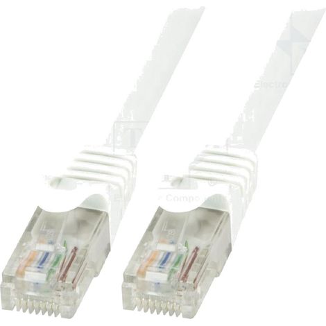 Cable reseau RJ45 male U-UTP Cat.6 blanc- 1.5m