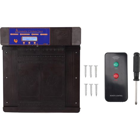 Porte Automatique de poulailler avec télécommande, minuterie à détection lumière, ouvre-Porte pour Poulets, Canards et oies, Fonction sécurité Anti-pincement, éta (Marron foncé) Marron foncé - (1/5)