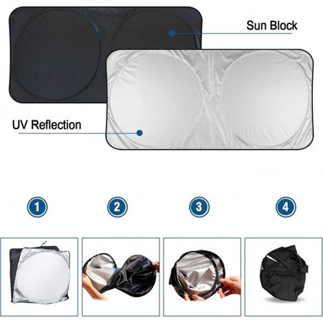 800240 WISDOM pare-soleil pour pare-brise 150x70 cm anti-UV et thermique