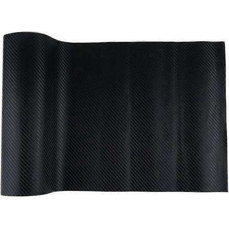 Autocollant vinyle imitation fibre de carbone pour voiture, style DIY, imperméable, adhésif, rouleau, feuille de 12" x 50" (noir)-Black (1/3)