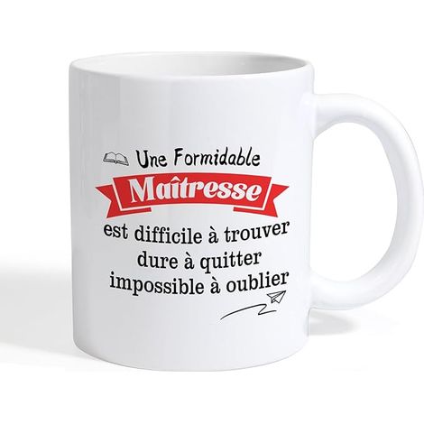 Mug personnalisé pour maîtresse - Cadeau de fin d'année, merci maîtresse - Tasse en céramique durable pour enseignante (1/5)