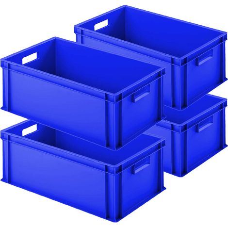 BRB 4 Eurobehälter mit 2 Durchfassgriffen, LxBxH 600x400x220 mm (blau) (1/2)